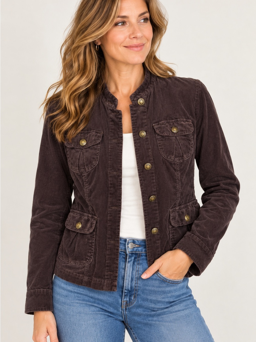 Tommy Hilfiger Dark Brown Corduroy Field Jacket M